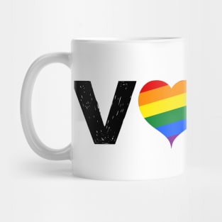 VOTE For Love LGBTQ Rights Turn Out Blue Democratic Independent Voters for All Rainbow Heart Mug